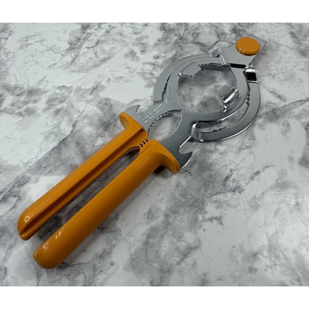 Vintage Leifheit Universal Jar Lid Can Opener West Germany Yellow Handle